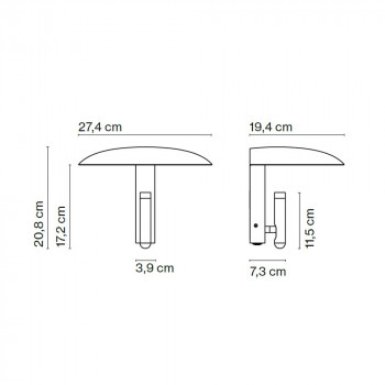 Specification Image for Marset Konoha LED Wall Light