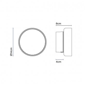 Specification image for Marset Roc Outdoor LED Wall Light