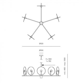 Specification Image for Aromas Del Campo Erto Chandelier