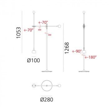 Specification Image for Artemide Ixa LED Floor Lamp