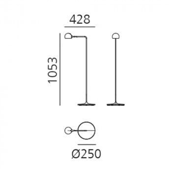 Specification Image for Artemide Ixa LED Reading Floor Lamp
