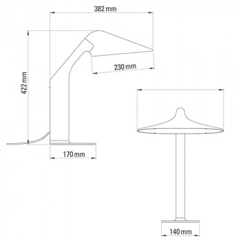 Specification Image for DCW editions Niwaki LED Table Lamp
