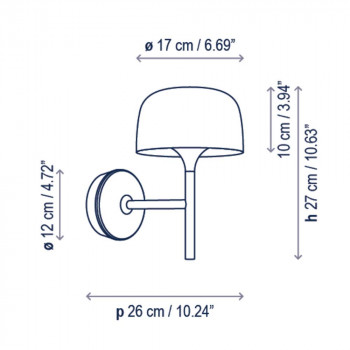 Specification Image for Bover Bol LED Wall Light