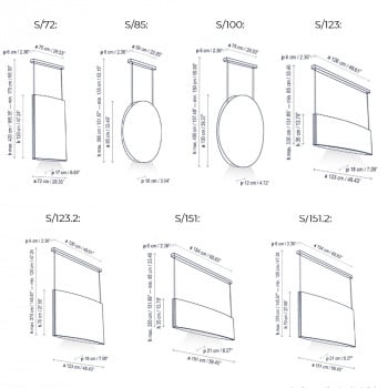 Specification Image for Bover Noren LED Suspension