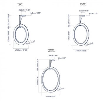 Specification Image for Bover Roda LED Pendant