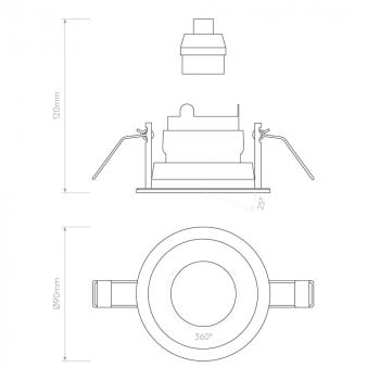 Specification Image for Astro Slimline Round Adjustable Recessed Light