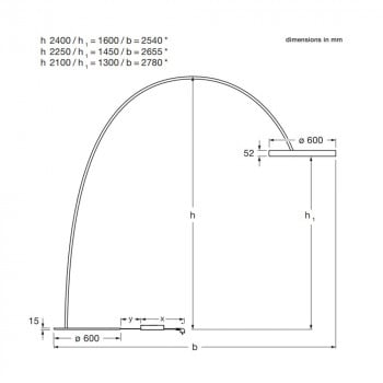 Specification Image for Occhio Mito Largo LED Floor Lamp