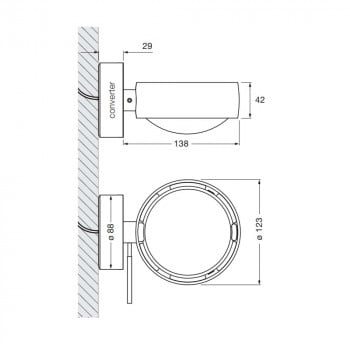 Specification Image for Occhio Sento Verticale LED Wall Light