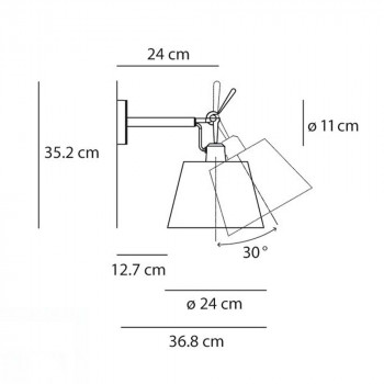 Specification Image for Artemide Tolomeo Diffusore Wall Light