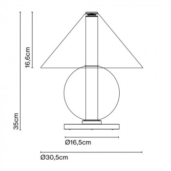 Specification Image for Marset Fragile LED Table Lamp