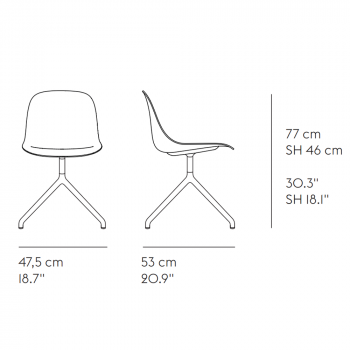 Specification Image for Muuto Fiber Side Chair with Swivel Base