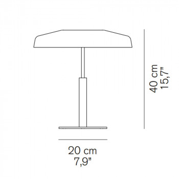 Specification Image for Oluce Dora LED Table Lamp