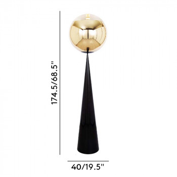 Specification Image for Tom Dixon Mirror Ball Fat Cone LED Floor Lamp