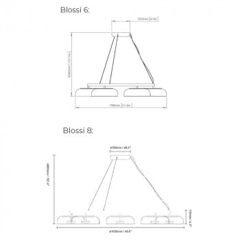 Specification Image for Nuura Blossi LED Chandelier