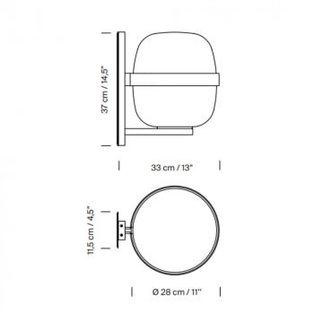 Specification Image for Santa & Cole Wally Cesta Wall Light