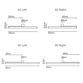 Specification Image for Marset Ambrosia LED Wall Light