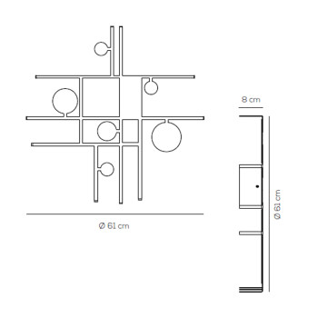 Specification Image for Axolight Manifesto LED Ceiling/Wall Light