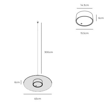 Specification Image for Davide Groppi QuiQuoQua LED Pendant