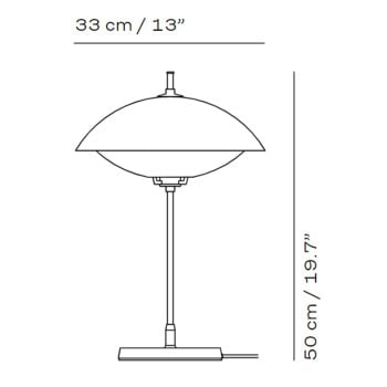 Specification Image for Fritz Hansen Clam Table Lamp