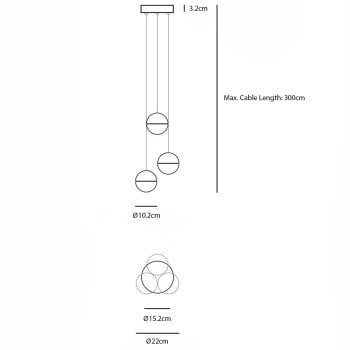 Specification Image for Bocci 14 Series Trio Suspension