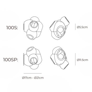 Specification Image for Bocci 100ssp LED Wall / Ceiling Light
