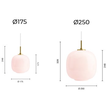 Specification Image for Louis Poulsen VL 45 Radiohus Pale Rose Pendant