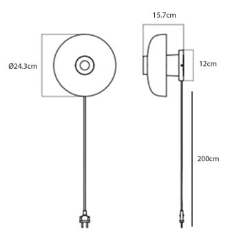 Specification Image for Audo Copenhagen Reverse Wall Light
