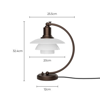 Specification Image for Louis Poulsen PH Aged Brass 2/2 Luna Table Lamp