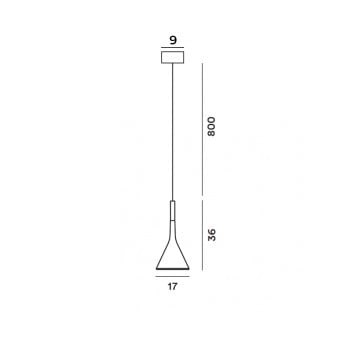 Specification image for Foscarini Aplomb Outdoor LED Suspension 