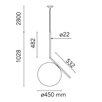 Specification image for Flos IC Pendant 