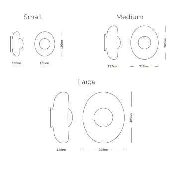 Specification image for SkLO Pillow Wall/ Ceiling Light