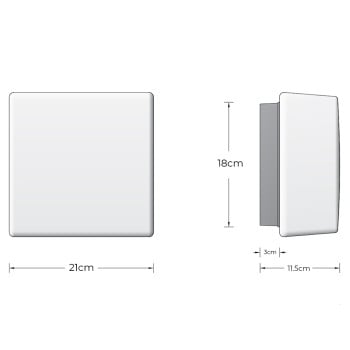 Specification Image for BEGA 38300 LED Ceiling / Wall Light