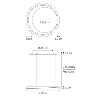 Specification Image for Lodes Tidal LED Adjustable Suspension