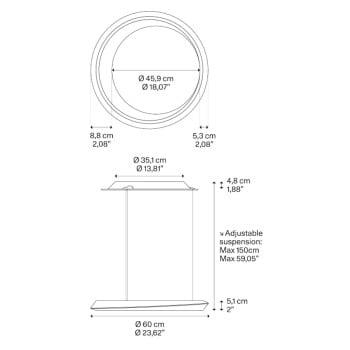 Specification Image for Lodes Tidal LED Suspension