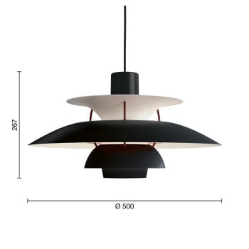 Specification Image for Louis Poulsen PH 5 Pendant Black Edition