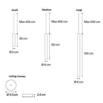 Specification image for Lodes A-Tube Pendant 