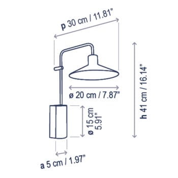 Specification Image for Bover Platet A/02 Wall Light