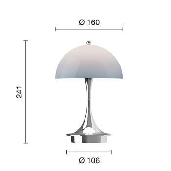 Specification Image for Louis Poulsen Panthella Originals 160 V3 LED Portable Lamp