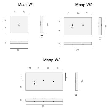 Specification image for Flos Maap Wall Light