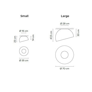 Specification Image for Vibia Duo Ceiling Dome Angled LED Light