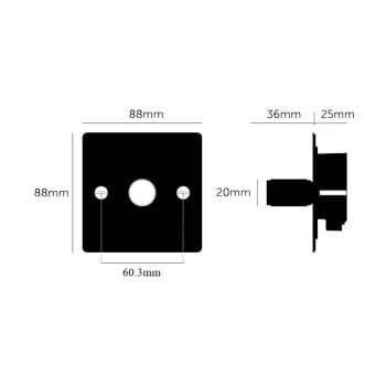 Specification Image for Buster and Punch 1G Modular Dimmer Switch