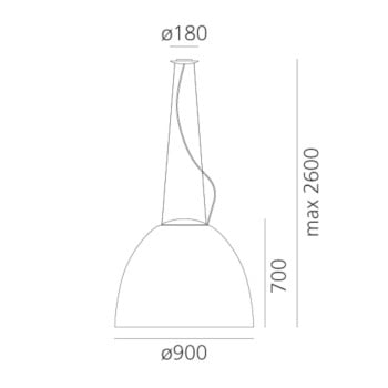 Specification Image for Artemide Nur 1618 Pendant Light