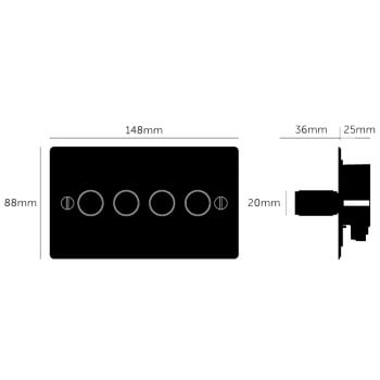 Specification image for Buster + Punch 4G Dimmer Switch