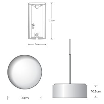Specification Image for BEGA 50999 LED Pendant
