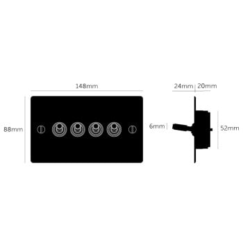 Specification image for Buster + Punch 4G Toggle Switch