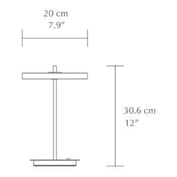Specification Image for Umage Asteria Move Monochrome LED Portable Lamp