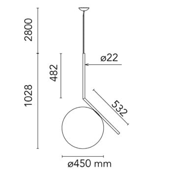 Specification Image for Flos IC 10 Year Anniversary Pendant