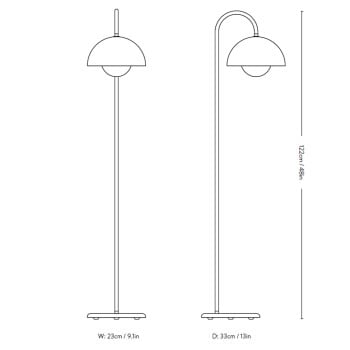 Specification Image for &Tradition Flowerpot VP12 Floor Lamp