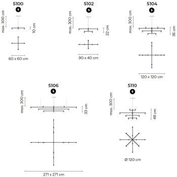 Specification Image for Vibia Nexum Volumetric LED Pendant Light