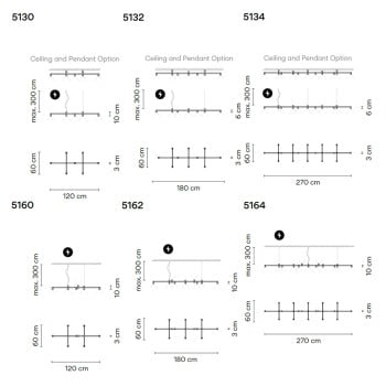 Specification Image for Vibia Nexum Rectangular LED Pendant  Ceiling Light